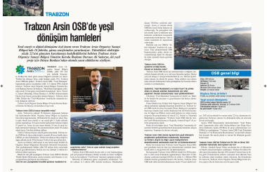 Trabzon Arsin Osb'de Yeşil Dönüşüm Hamleleri